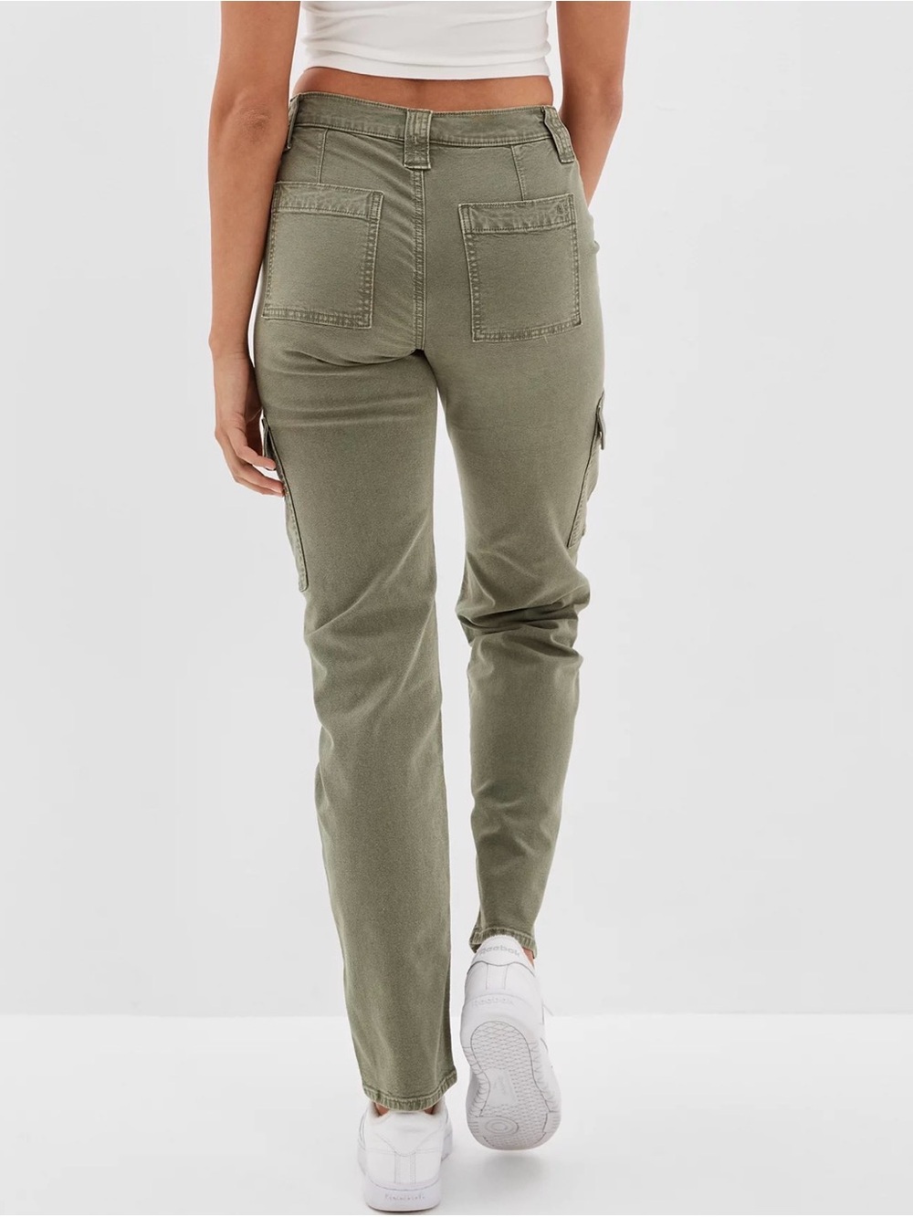 4 for $30- American Eagle Cargo Khakis in Olive Green- Fits Lose Mid Rise